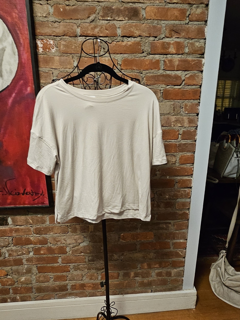 90 Degree By Reflex Cream Short-Sleeve Boxy Tee